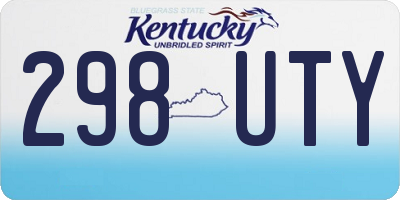 KY license plate 298UTY