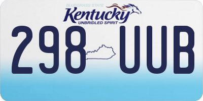 KY license plate 298UUB