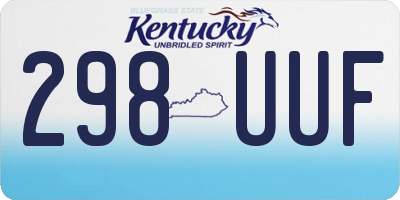 KY license plate 298UUF