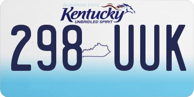 KY license plate 298UUK