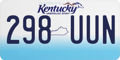 KY license plate 298UUN