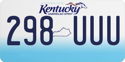 KY license plate 298UUU