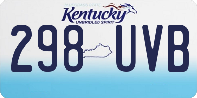 KY license plate 298UVB