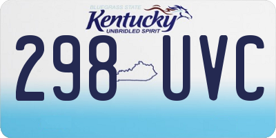 KY license plate 298UVC