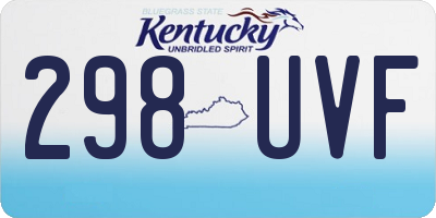 KY license plate 298UVF