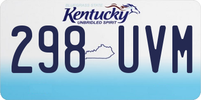 KY license plate 298UVM