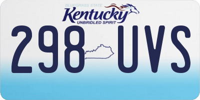 KY license plate 298UVS