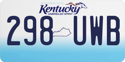 KY license plate 298UWB