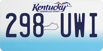 KY license plate 298UWI
