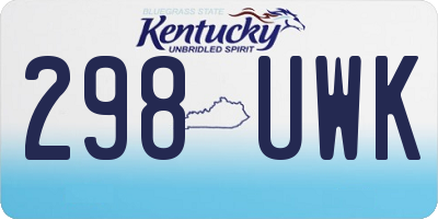 KY license plate 298UWK