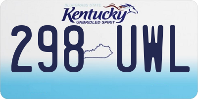 KY license plate 298UWL