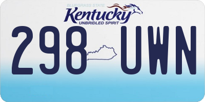 KY license plate 298UWN