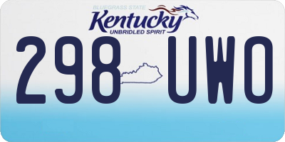 KY license plate 298UWO