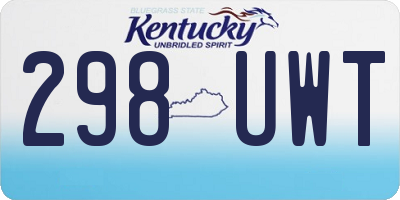 KY license plate 298UWT
