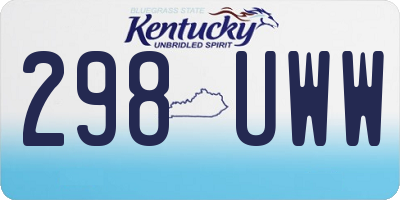 KY license plate 298UWW