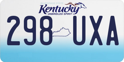 KY license plate 298UXA