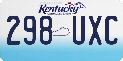 KY license plate 298UXC