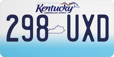KY license plate 298UXD