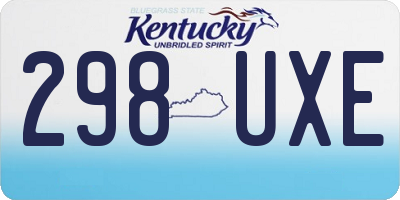 KY license plate 298UXE