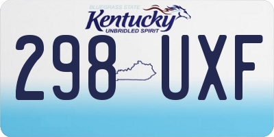KY license plate 298UXF