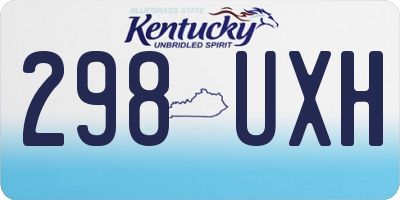 KY license plate 298UXH