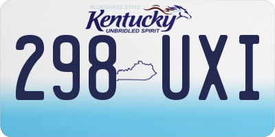 KY license plate 298UXI