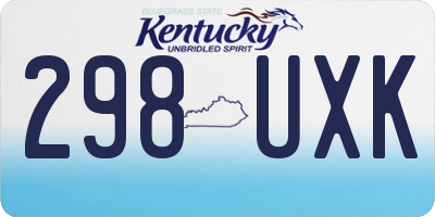 KY license plate 298UXK