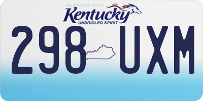 KY license plate 298UXM