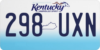 KY license plate 298UXN