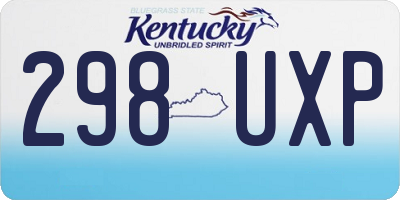 KY license plate 298UXP