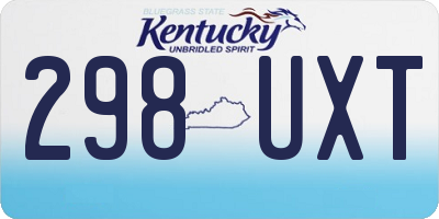 KY license plate 298UXT