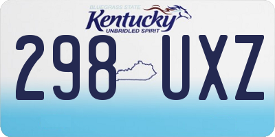 KY license plate 298UXZ