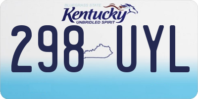 KY license plate 298UYL