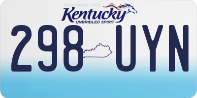 KY license plate 298UYN