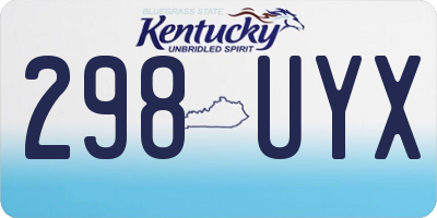 KY license plate 298UYX