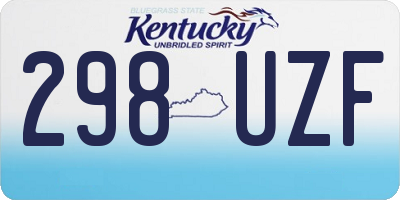 KY license plate 298UZF