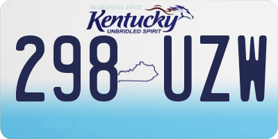 KY license plate 298UZW