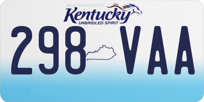 KY license plate 298VAA