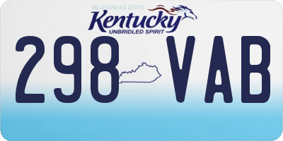 KY license plate 298VAB