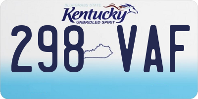 KY license plate 298VAF