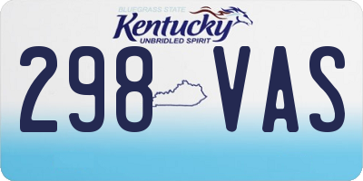 KY license plate 298VAS