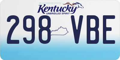 KY license plate 298VBE