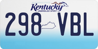 KY license plate 298VBL