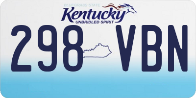 KY license plate 298VBN