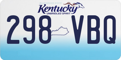KY license plate 298VBQ