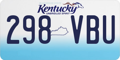 KY license plate 298VBU