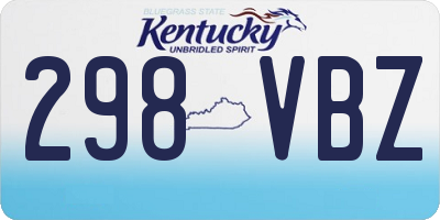 KY license plate 298VBZ