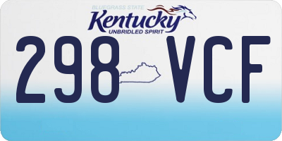 KY license plate 298VCF