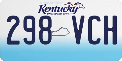 KY license plate 298VCH