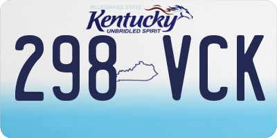 KY license plate 298VCK